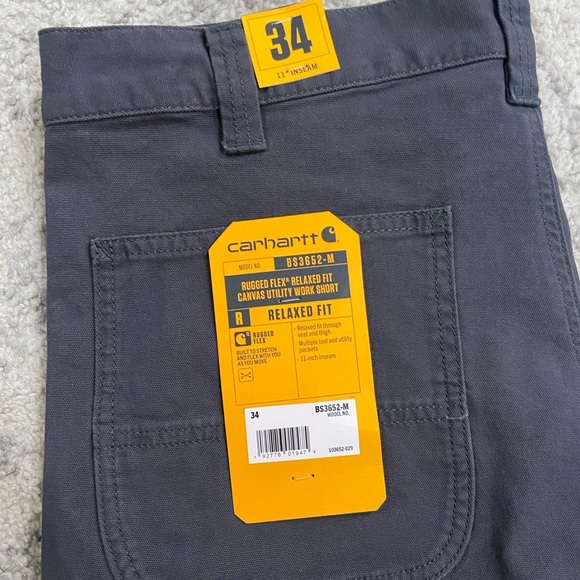 NWT Carhartt Mens rugged flex relaxed fit canvas utility work short - Picture 8 of 9